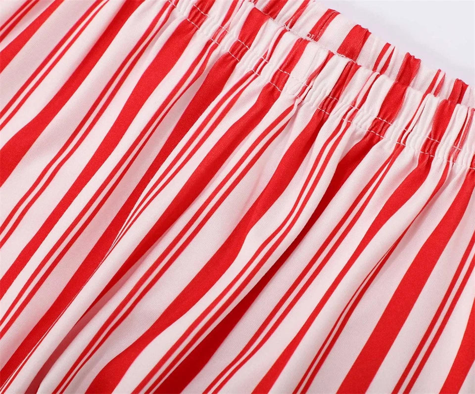Maxy High Quality Christmas Pajama Sets for the Whole Family Matching Striped Print Pajamas Mom Dad Baby Kids Sleepwear Home Clothes