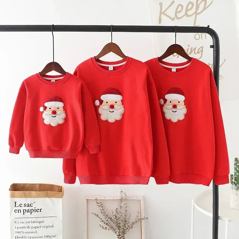 Christmas Family Matching Outfits Out Wear Winter Pajamas Tops Adult Kid Baby Merry Xmas Fleece T-shirts Family New Year Clothes