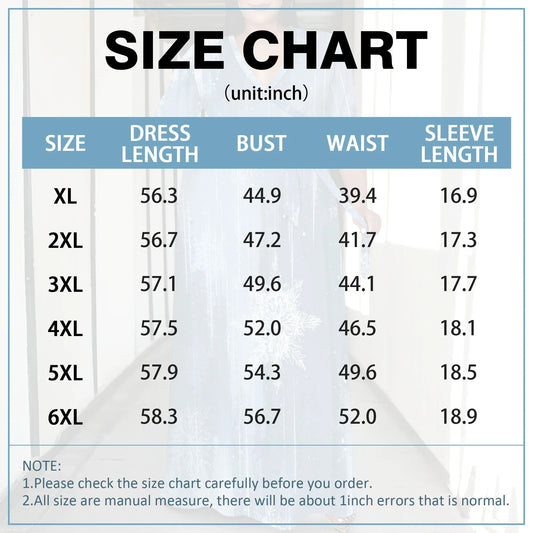 Maxy Plus Size Women's 3/4 Sleeve V-Neck Snowflake Print Wrap Maxy Dress Winter Elegant Party Dress