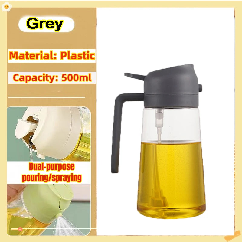 Maxy 200/300/500ml Oil Spray Bottle BBQ Cooking Olive Oil Sprayer Plastic Baking Oil Spray Empty Bottle Vinegar Bottle Or  Oil brush