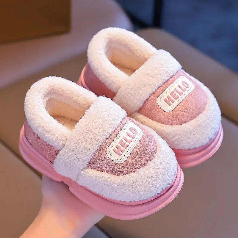 Maxy Toddler Plush Cotton Shoes Warm Kids Winter New Casual Furry Shoes Girl Boy Anti-slip Soft Sole Kids Snow Shoes Fashion Sneakers