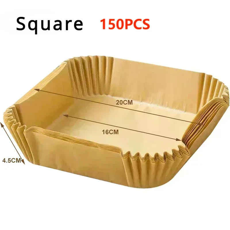 Maxy 23CM Air Fryer Disposable Baking Paper Liner Non-Stick Mat Steamer Square Round Parchment for Microwave Oven Kitchen Cookers