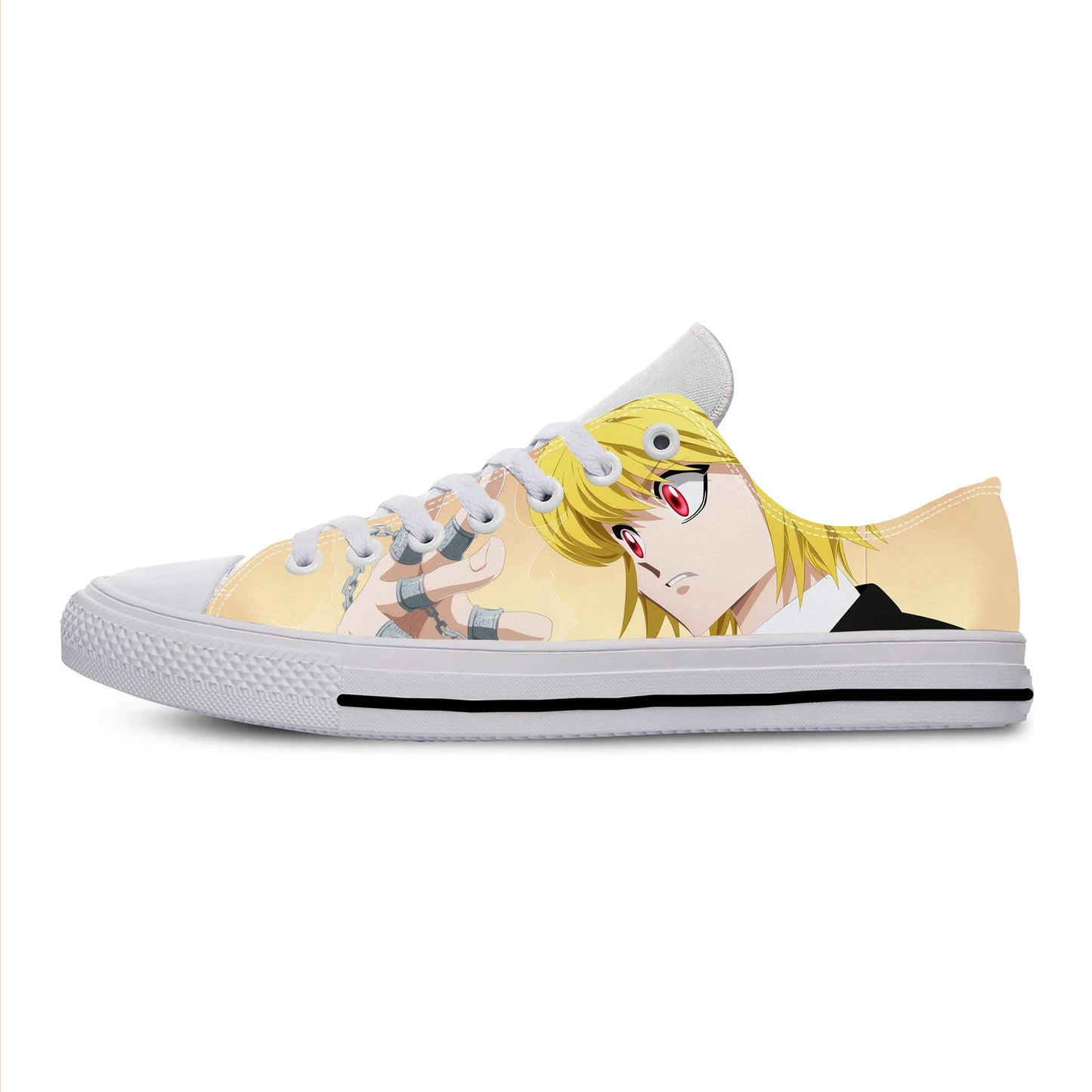 Maxy Japanese Anime Manga Hunter X Hunter Kurapika Cool Casual Cloth Shoes Low Top Lightweight Breathable 3D Print Men Women Sneakers