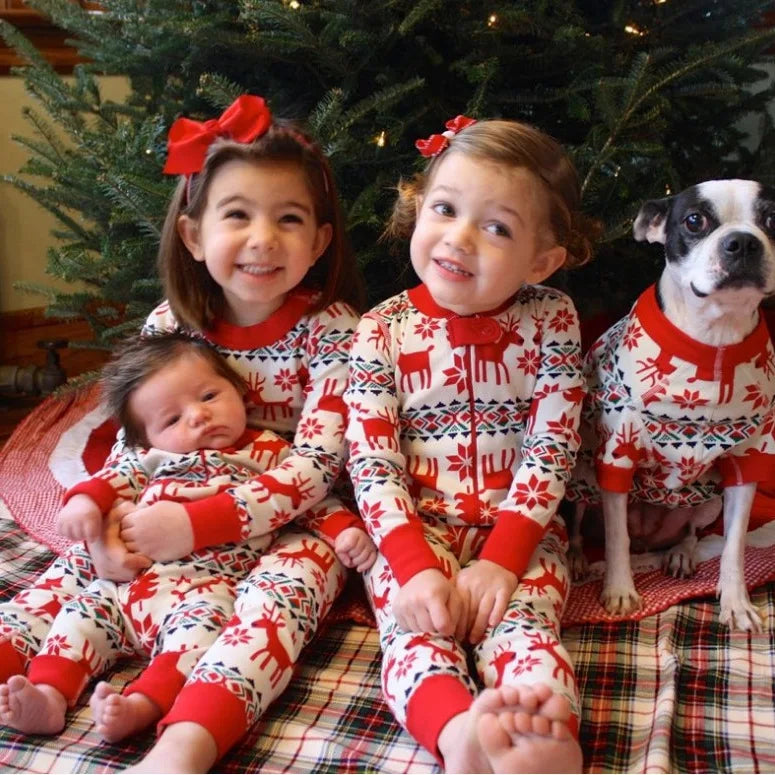 Christmas matching family outfit long sleeve moose print Christmas family outfit long sleeve pajamas pajama pants home clothing