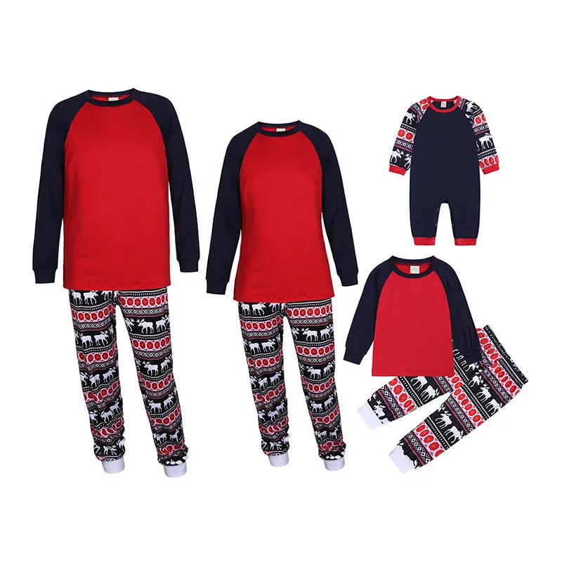 Christmas Pajamas Family Mother Kids Child Family Look Matching Outfits Suits Father Son Baby New Born Clothes Sets Tops+Pants