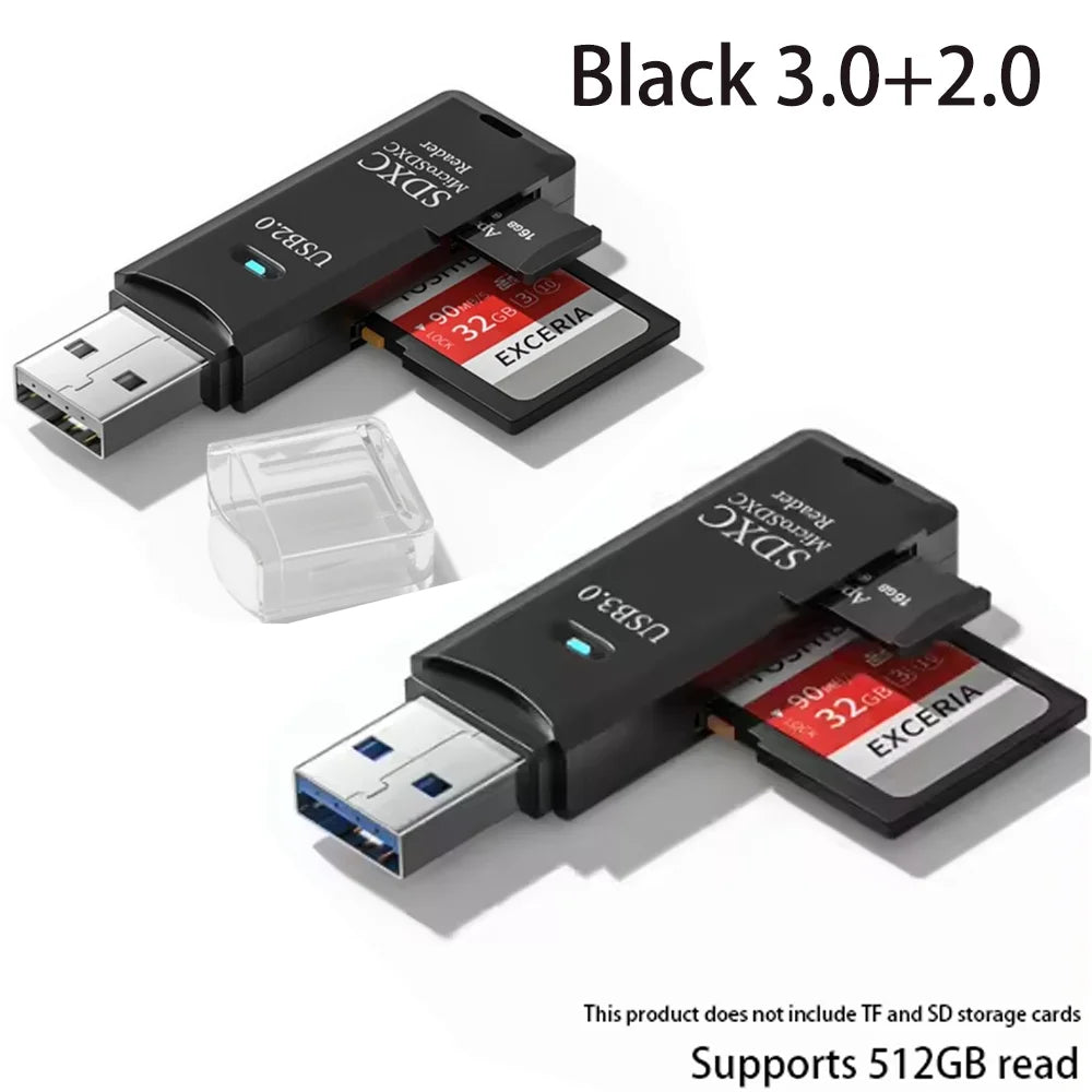 Maxy 2-in-1 Multi Functional USB 3.0 Card ReaderMicro SD TFMemoryCardReaderUSBFlashDrive CardreaderAdapter For PCLaptops Accessories