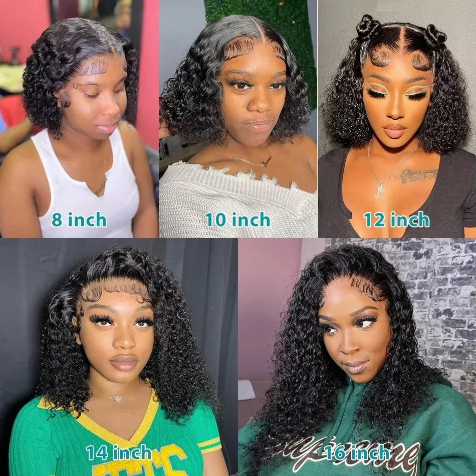 Maxy Pre Cut No Glue Water Wave 13x4 Bob Curly Wigs 7x5 Glueless Wig Human Hair Ready To Go Deep Wave 13x6 HD Lace Frontal Wigs