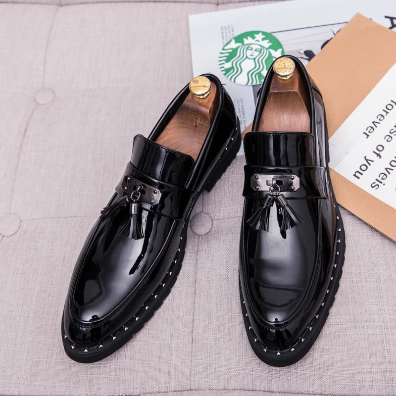 Maxy Brand Men's Genuine Leather Shoes Men's High-end Business Shoes Anti Slip Men's Banquet Dress Shoes Men's Loafers