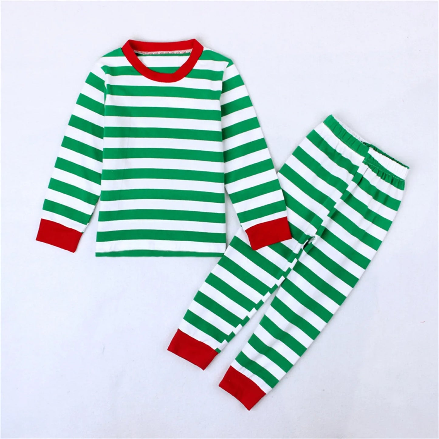 Max Baby Boy Clothes Christmas Family Matching Outfits Red Green Full Sleeve Striped Pant Children Pajama Kids Family Clothing Sets