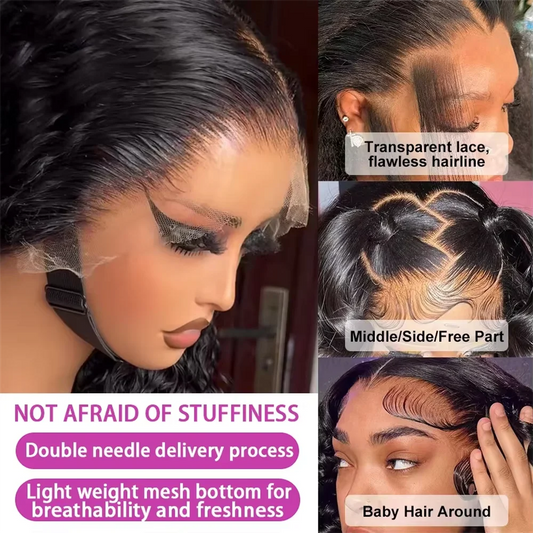 220 Density Transparent HD Loose Deep Wave Human Hair Wig 30 36 Inch Curly 13x6 Lace Front Wig Water Wave Lace Frontal Wigs