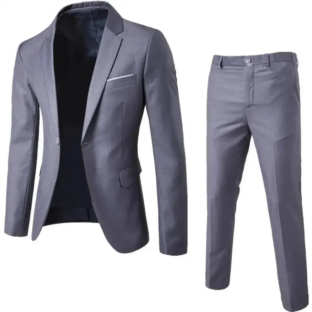 Visco Men Suits For Business Wedding Blazers 2 Pieces 3 Sets Elegant Full Vest Pants Coats Formal Jackets Luxury