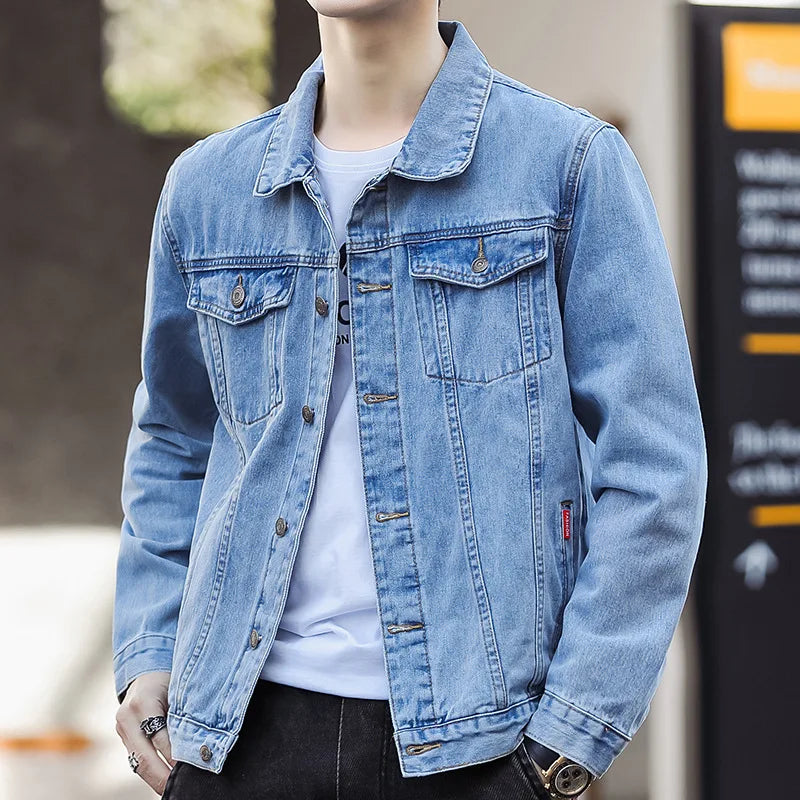 Maxy Autumn and Winter New Men's Classic Fashion All-Match Denim Jacket Men's Fleece Thickening Warm High-Quality Jacket S-5XL