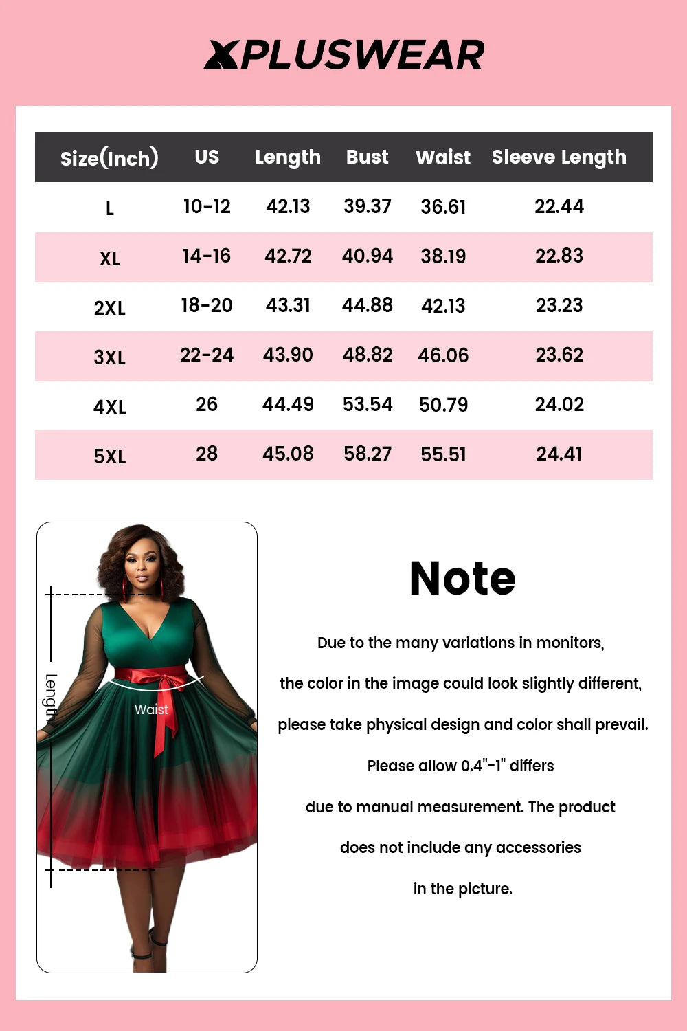 Amay Plus Size Christmas Emerald Green Gradient V Neck Lantern Sleeve Long Sleeve See Through Wrap Tulle Mini Dresses