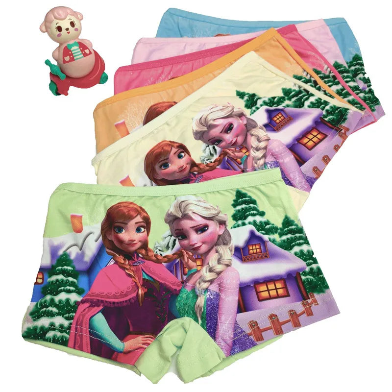 Babs 3pcs Anime Disney Frozen Children Underwear Kawaii Elsa Anna Princess Girl Underwear Cartoon Shorts Kids Gifts