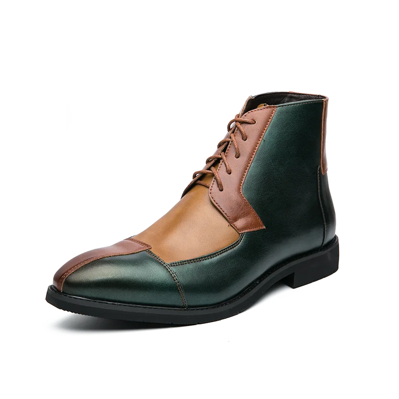Amay Italian Style Chelsea Boots Mens Mid Calf Dress Shoes Business Formal Ankle Boots Male Winter Spring Split Leather Casual Shoes