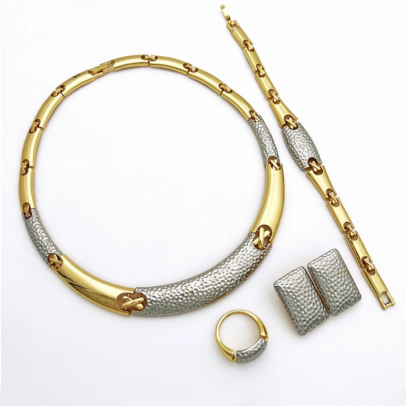 New Maxy Women Jewelry Set of 4 Quality Luxury Design Fashion Necklace Earrings Ring Bracelet Wedding Party Gift
