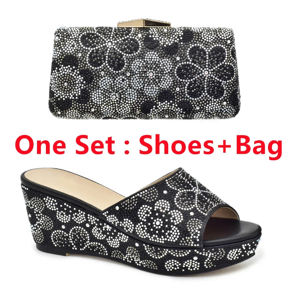 Maxy New Arrival High Quality Women Shoes and Bags To Match Set Italy Shoes and Matching Purse for Women Party Summer Shoes Big Size