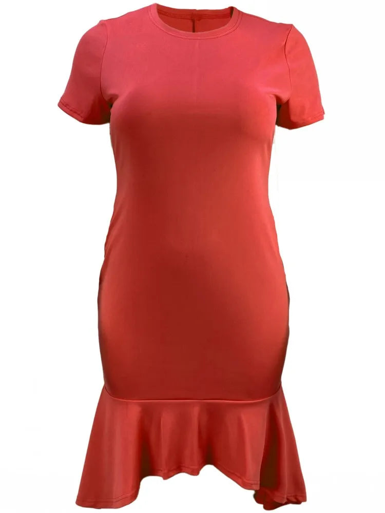 Maxy XL-5XL Plus Size Clothes Dresses Women Robes Summer Autumn Short Sleeve Street Style Casual 3XL 4XL Big Size Midi Dress Oversize