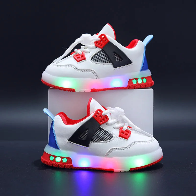 Maxy Fashion Sports Leisure LED Lighted Children Casual Shoes Toddlers High Quality Kids Sneakers Classic Baby Boys Girls Shoes