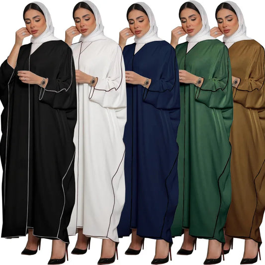 Maxy Open Casual Abaya Large Size Prayer Dress Jalabiya Turkey Islamic Muslim Clothing Women Moroccan Kaftan Woman Modest Outfits