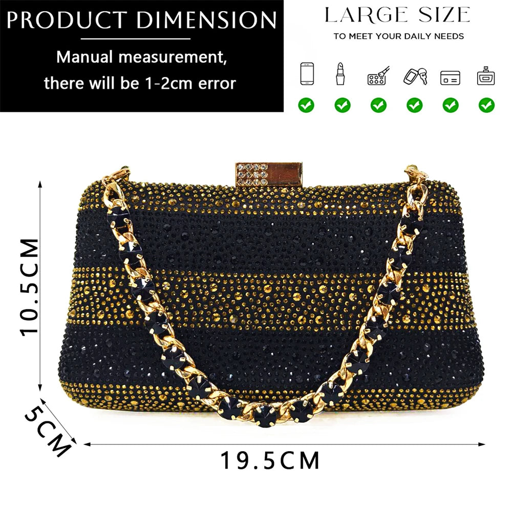 Venus Chan Italian Design Rhinestone-encrusted Ladies Party Shoes And Special Bag High Heels And Dual Purpose Bag Women's Shoes