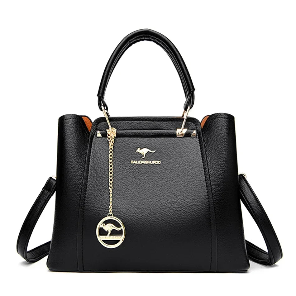 Maxy 3 Layers Large Capacity Women Tote Bag Soft Leather Luxury Handbags Women Bags Designer Solid Color Crossbody Bag Hand Bags