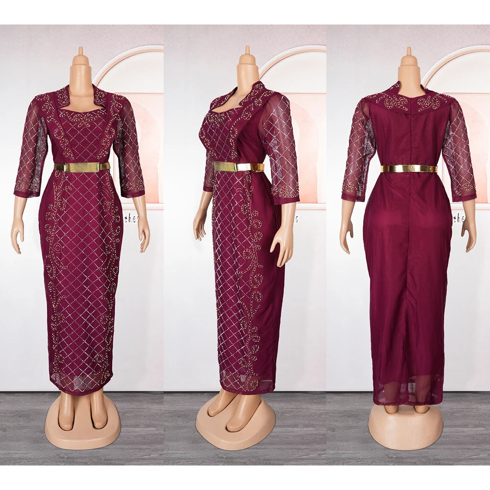 Amay Dresses for Women Traditional Africa Clothes Dashiki Ankara Outfits Gown Abaya Turkey Wedding Party Long Maxy Dress