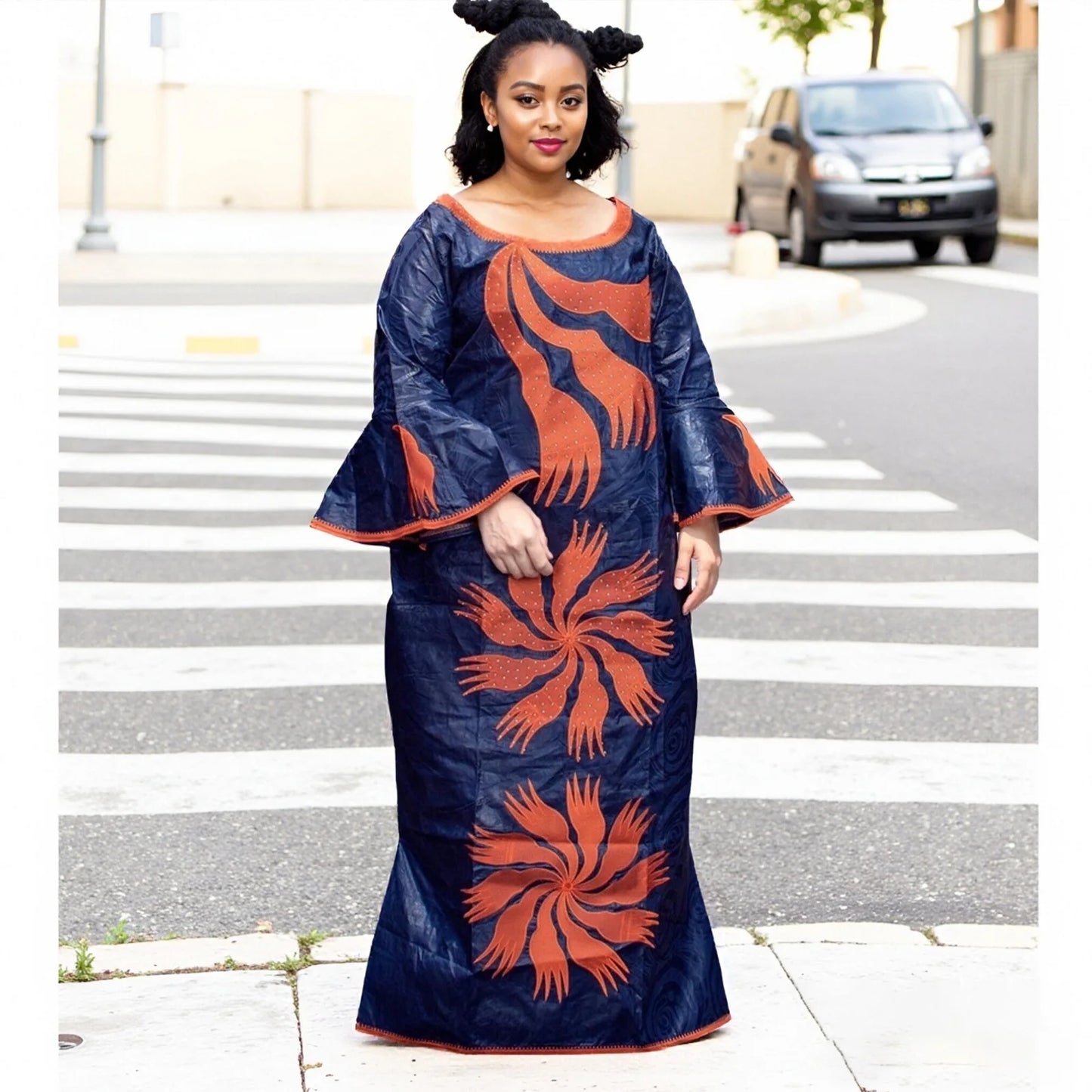 African Attire For Women Abaya Embroidery Plus Size Elegant Party Church Dress