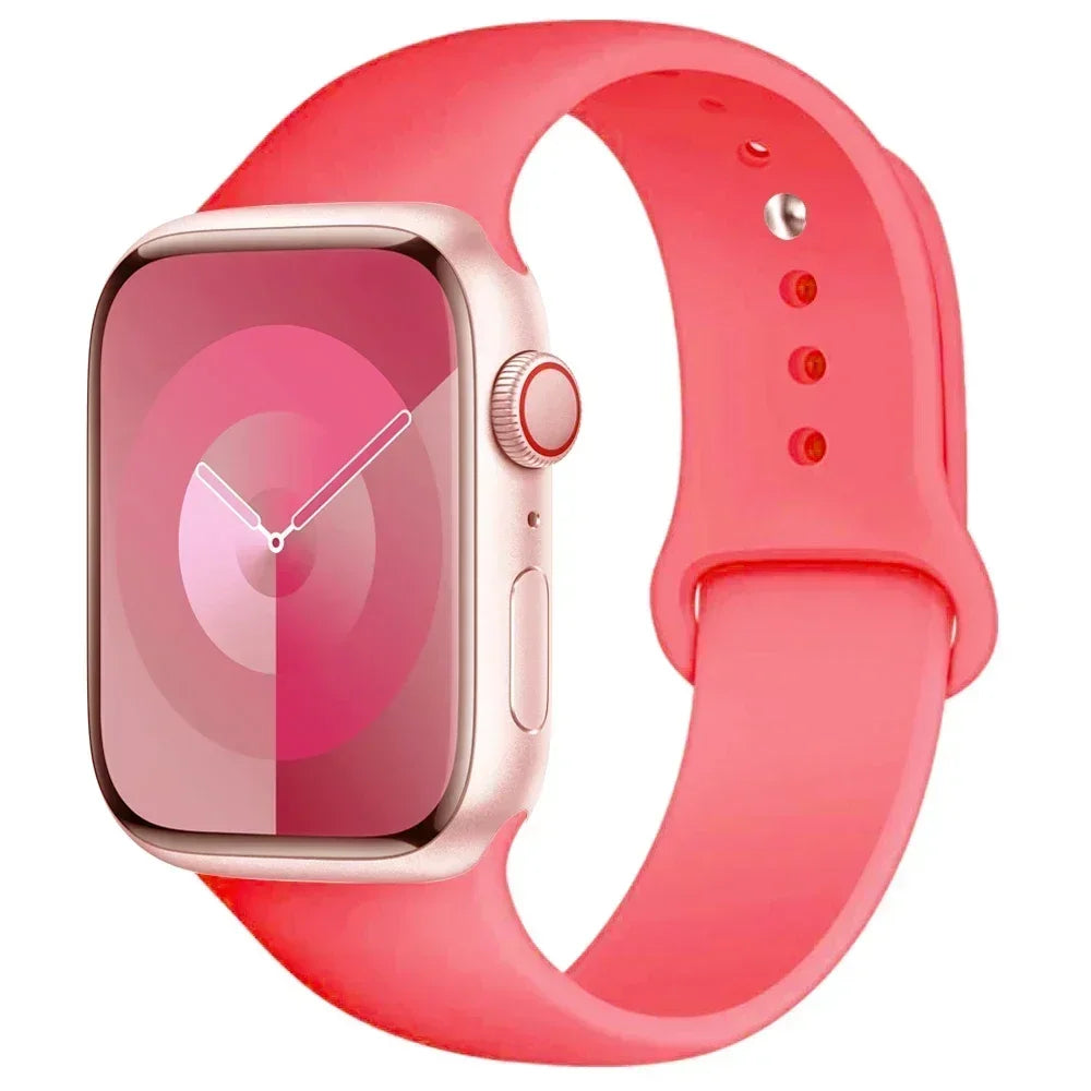 Maxy Silicone Band For Apple Watch strap 44mm 45mm 40mm 41mm 42-46mm sport bracelet iwatch series 8 7 6 5 4 9 10 11 SE-Ultra 2/3 49mm