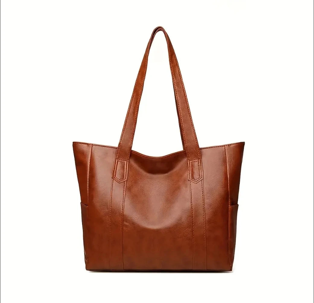 Maxy Women PU Leather Large Capacity Shoulder Bag Crossbody Hand Tote Vintage