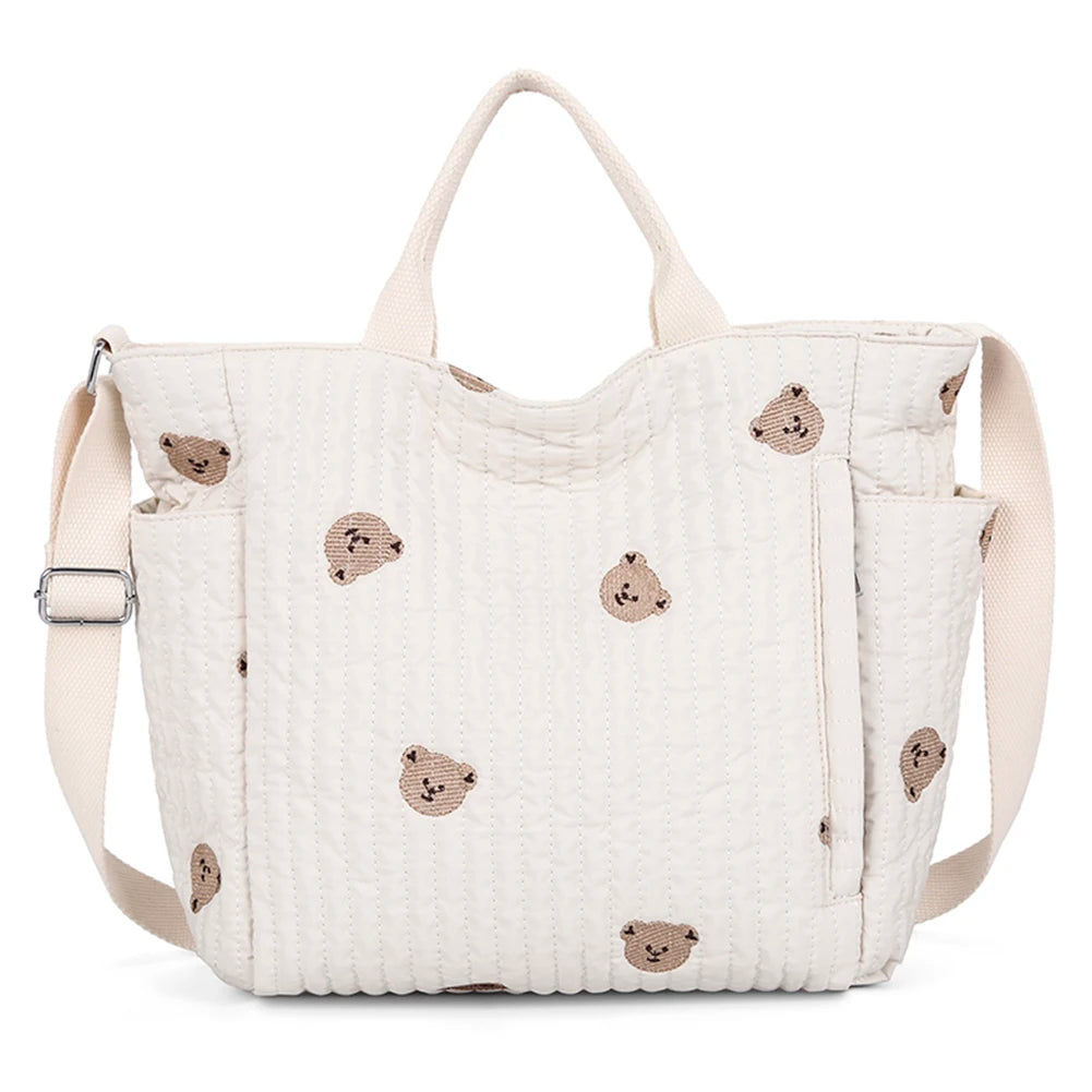 Maxy Women Baby Diaper Crossbody Bag Large Capacity Cartoon Nursing Bag Adjustable Strap Mommy Tote Handbag Female Outdoor Daily Bag