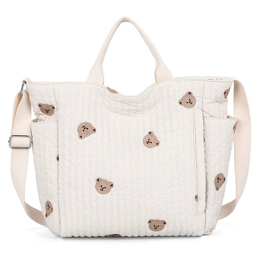 Maxy Women Baby Diaper Crossbody Bag Large Capacity Cartoon Nursing Bag Adjustable Strap Mommy Tote Handbag Female Outdoor Daily Bag