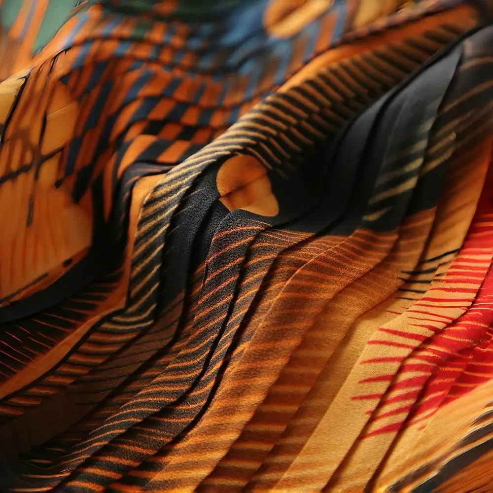 Real shot of large-sized women's clothing 2024 summer new fashionable printed round neck patchwork dress skirt
