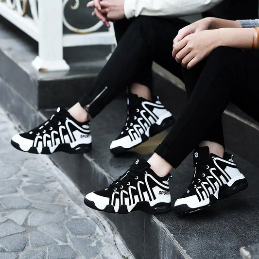 Maxy Plus Size High Top Outdoor Cushion Man Sneakers Women Running Shoes Sport Men Running Men's Sports Footwear Black White GMB-1272