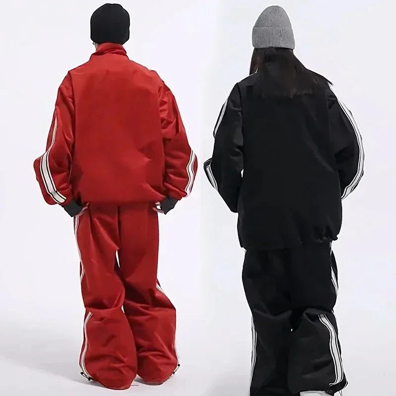 Amay New Couple Skiing Suit Snow Warm Clothes Women Outdoor Ski Sport Jacket Pants Set Man Winter Windproof Snowboard Tracksuit