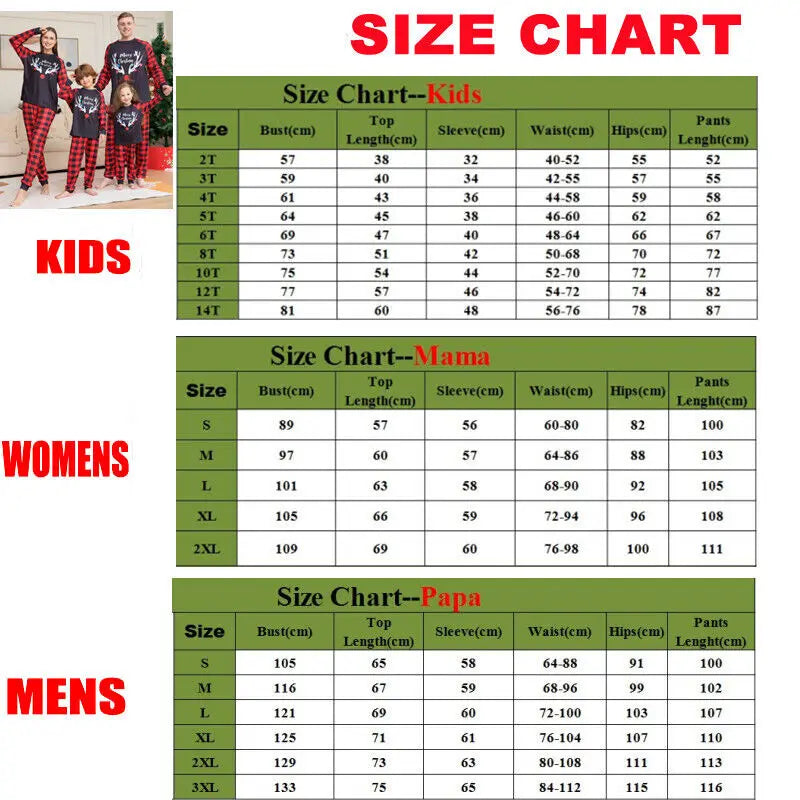 Christmas Pyjamas Set Family Matching Adult Women Men Baby Boy Girl Holiday Xmas Nightwear Sleepwear Pajamas Pjs Sets New 2024