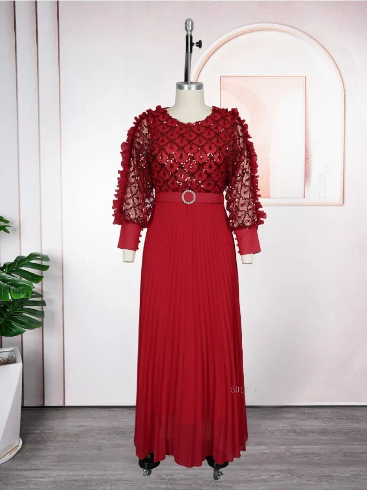 Maxy Fashion African Party Dresses For Women Dubai Ankara Wedding Evening Gown Plus Size Elegant Turkey Maxy Dress
