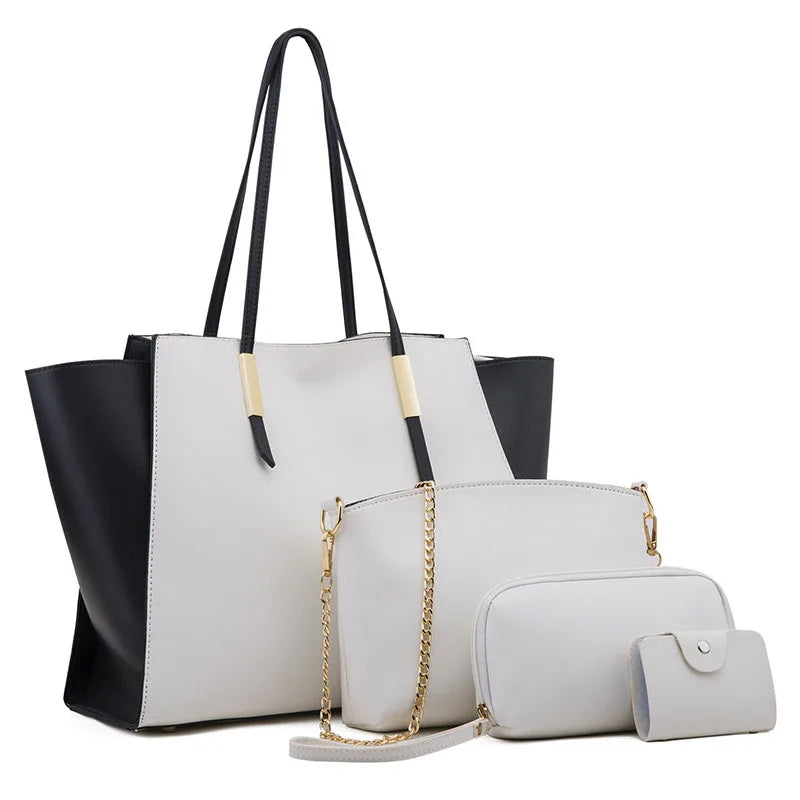 Maxy 4 Piece Set PU Leather Luxury Handbags Purses Women Bags Designer Female Shoulder Crossbody Bag Trend Ladies Messenger Bags
