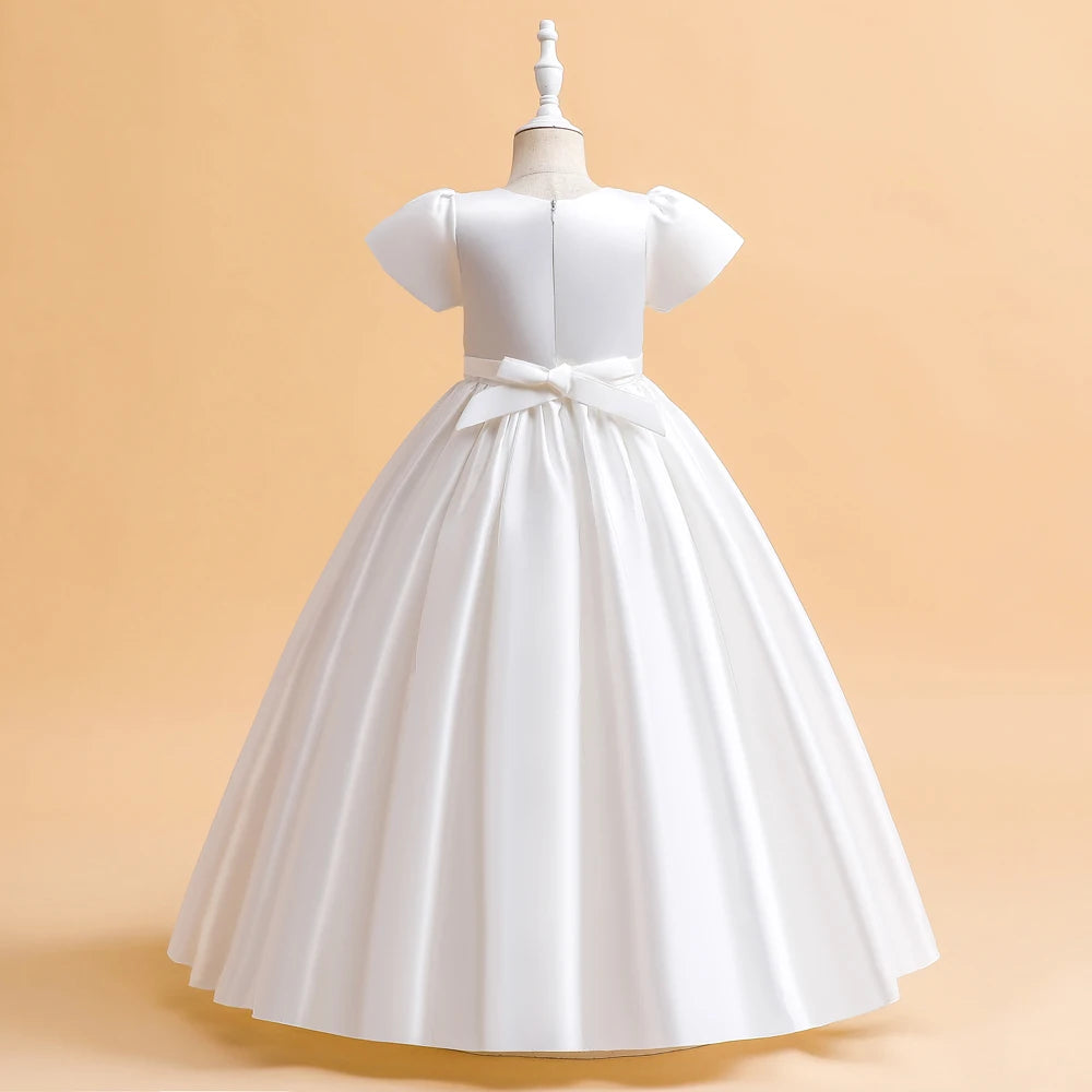 Maxy Elegant Bridesmaid Dresses For Girls Wedding Party Gown White First Communion Ceremony Long Evening Dress Kids Summer Clothes