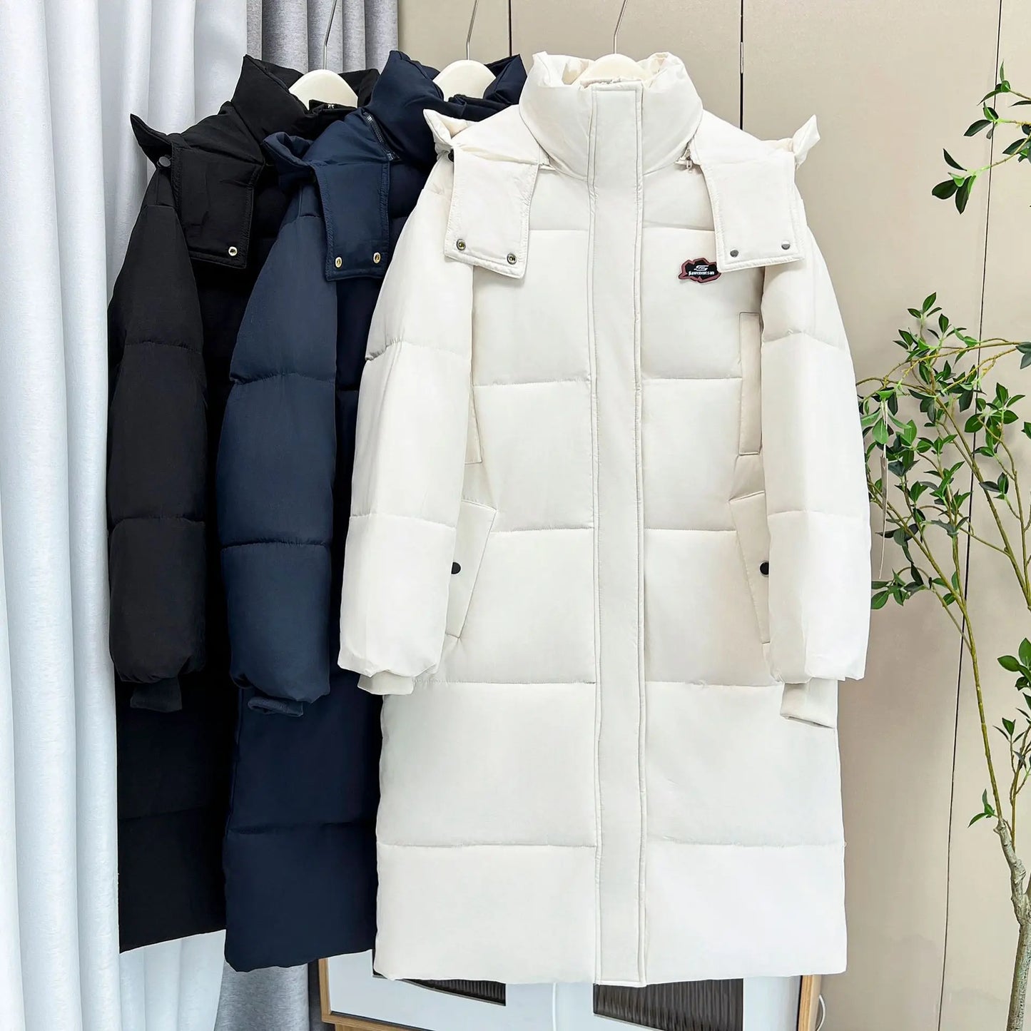 Maxy Plus Size Women Parka Winter New Loose Fashion Casual Couple Hooded Thickened x-long Warm cotton-padded Jacket 368