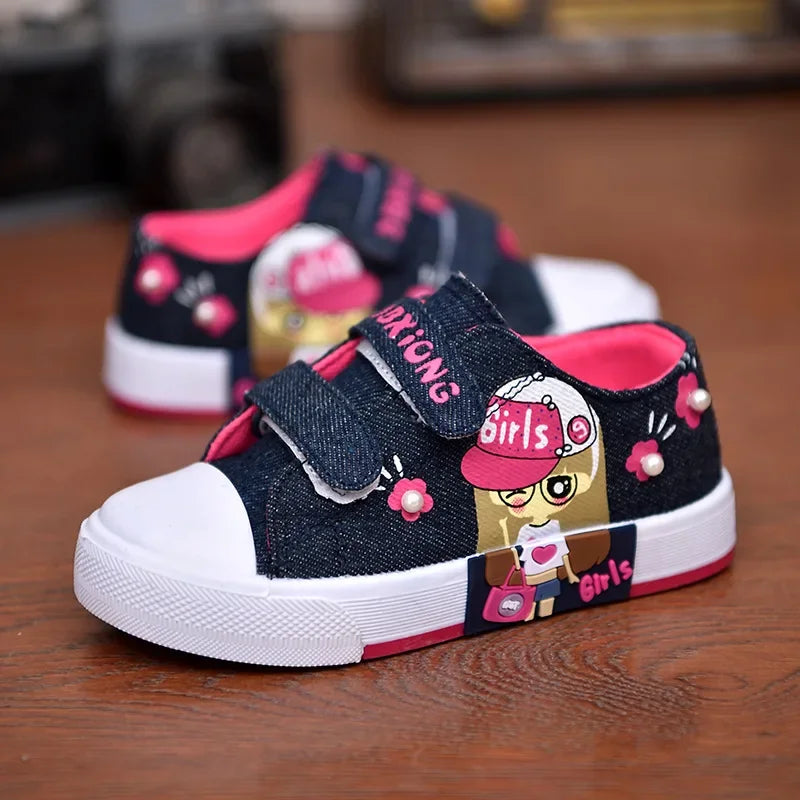 Maxy Children's Canvas Shoes Soft Bottom Fashion Kids Casual Sports Running Shoe Non-slip Breathable Toddler Flat Sneakers 21-38 Size