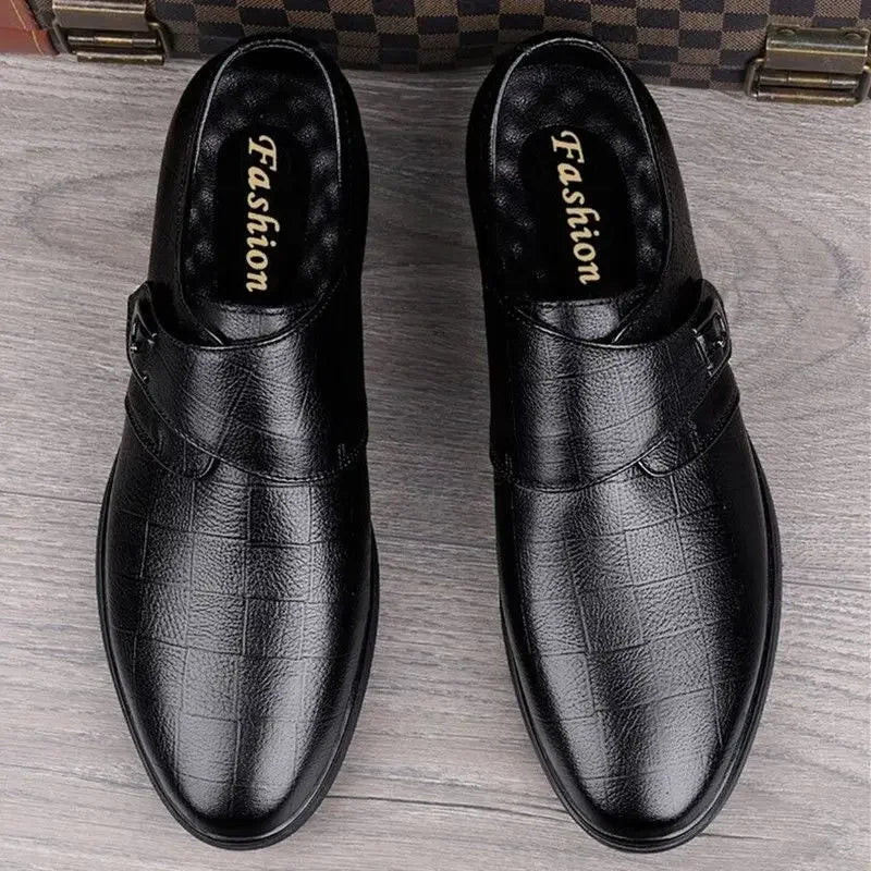 Visco Social Shoe for Men Black Breathable In Summer Brown Dress Shoes Man Clothing High Quality Fashion Style Leather Casual 39