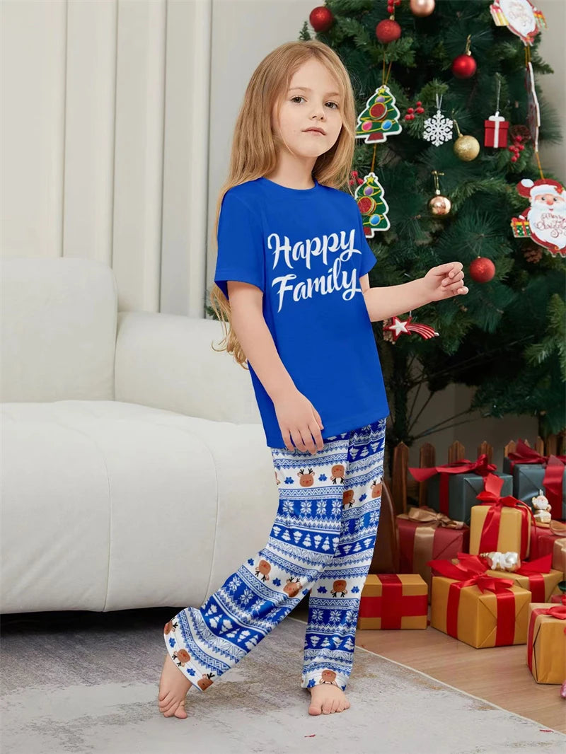 Maxy Short Sleeve Christmas Family Matching Pajamas Sets Xmas Daddy Mommy and Me Pj's Clothes Father Mother Kids Baby Sleepwear 2024