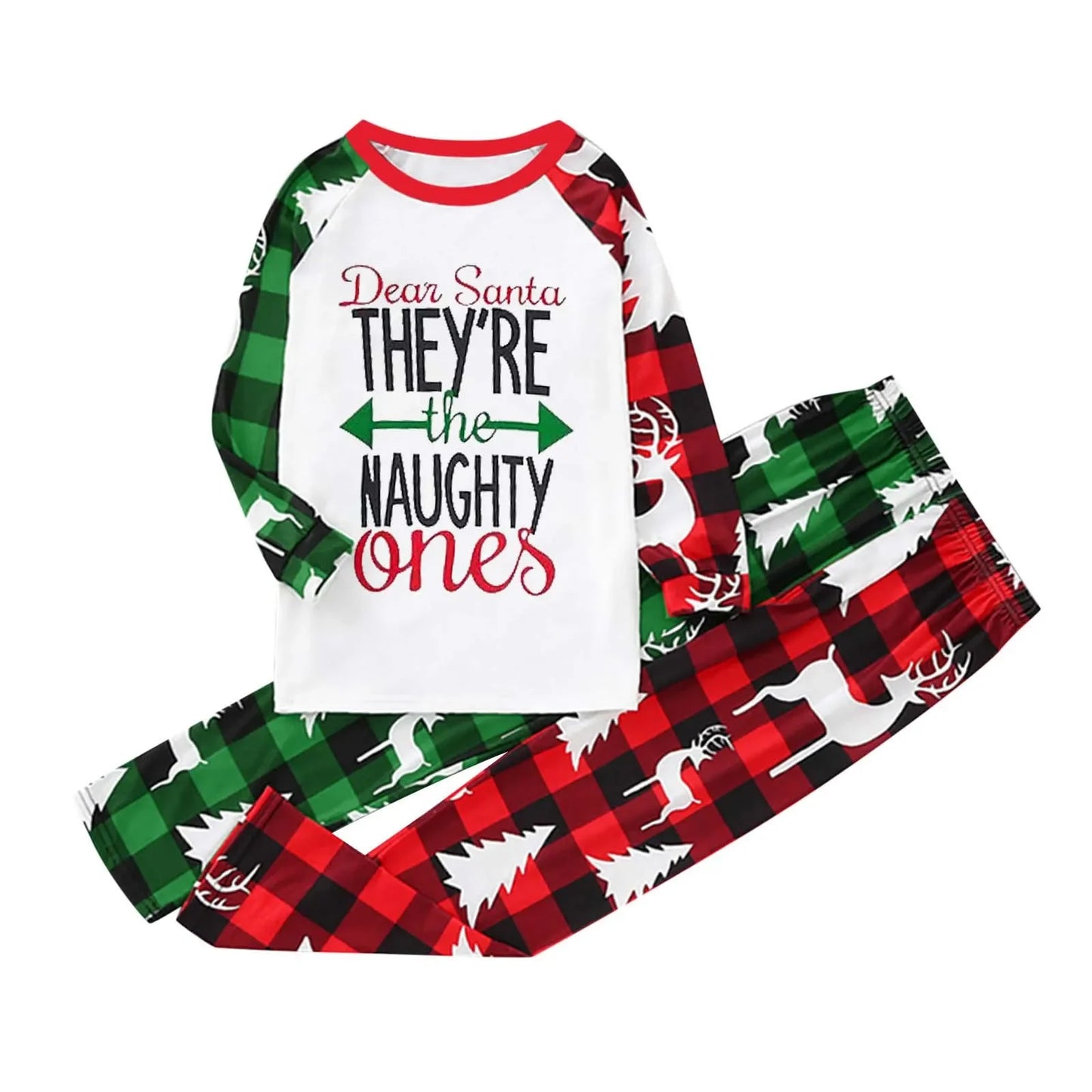 Gaxy Letter Pattern Family Christmas Pajamas Set Mom Dad Kids Matching Clothing Soft Casual Sleepwear Baby&Dog Romper Xmas Look