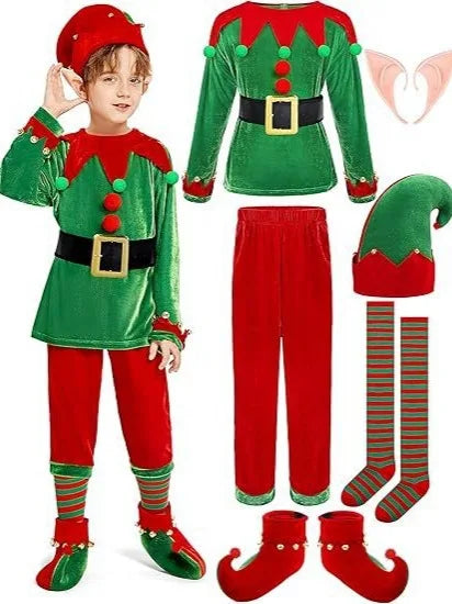 Maxy Christmas Costumes for Girls and MOM Family Matching Dress+Hat+Socks+Shoes+Belt Christmas Set Adult Kids New Year Xmas Suit