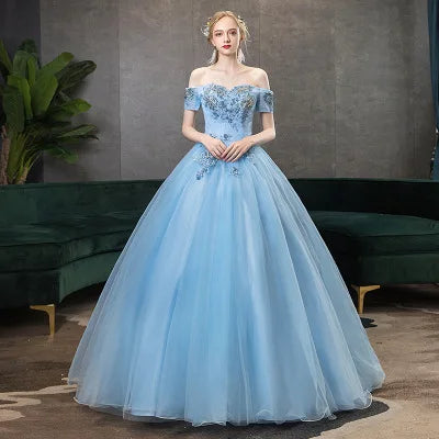 Maxy New Fashionable Strapless Vocal Art Exam, Beautiful Voice Performance, Fluffy Skirt, Stage Host, Annual Meeting, Evening Gown