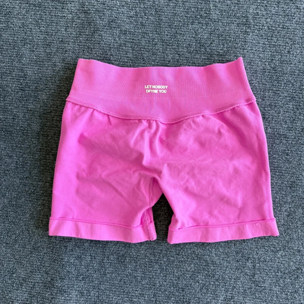 Maxy Impact Shorts with Logo Women Seamless Yoga Shorts Scrunch Bum Gym Shorts Workout Biker Short Fitness