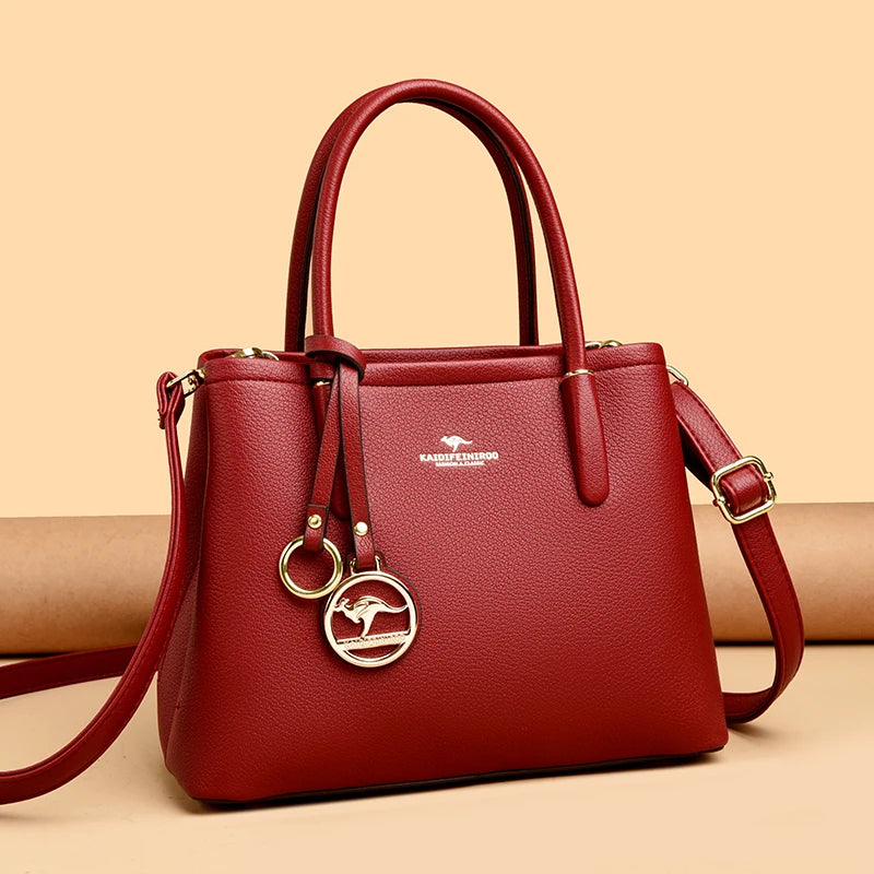 Maxy 3 Layers Large Capacity Women Tote Bag Soft Leather Luxury Handbags Women Bags Designer Solid Color Crossbody Bag Hand Bags