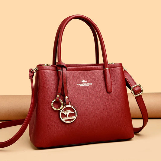 Maxy 3 Layers Large Capacity Women Tote Bag Soft Leather Luxury Handbags Women Bags Designer Solid Color Crossbody Bag Hand Bags
