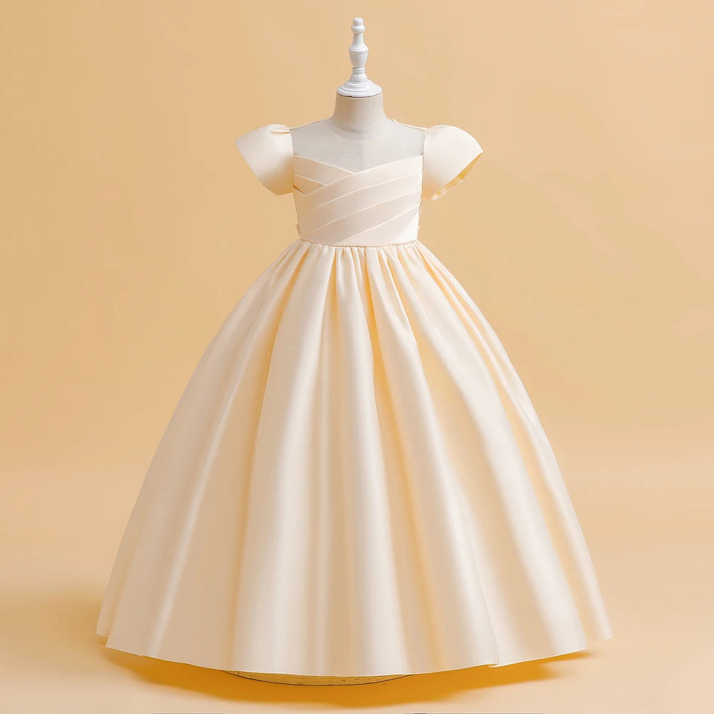 Maxy Elegant Bridesmaid Dresses For Girls Wedding Party Gown White First Communion Ceremony Long Evening Dress Kids Summer Clothes